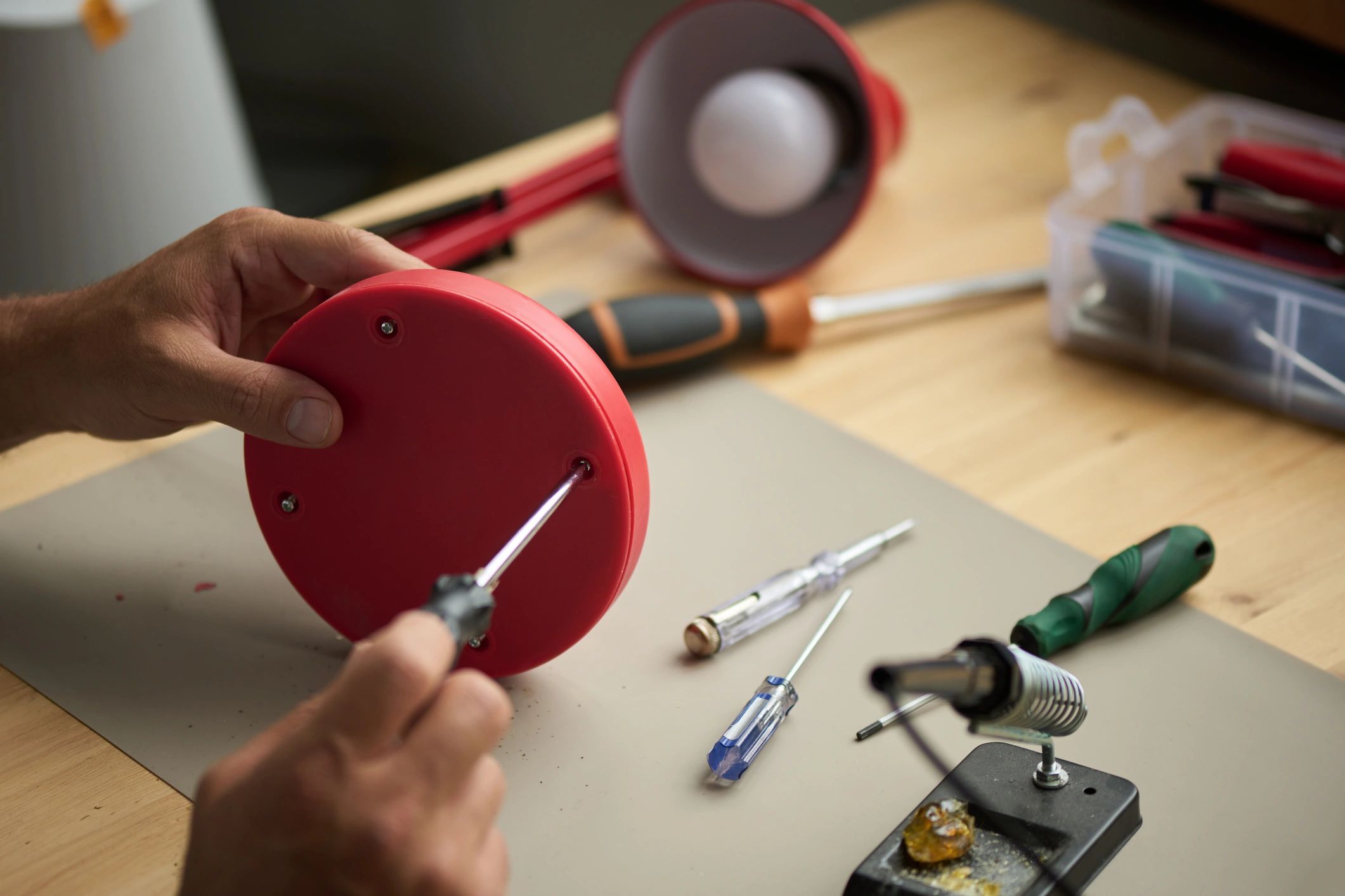 An electrician testing for a earth fault